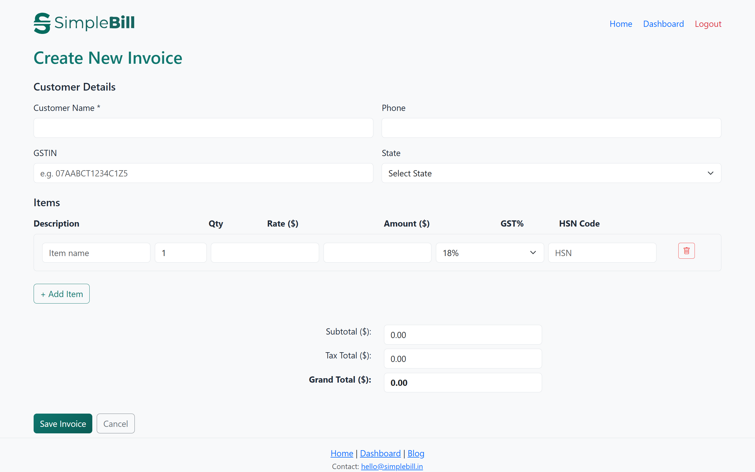 Create invoice desktop